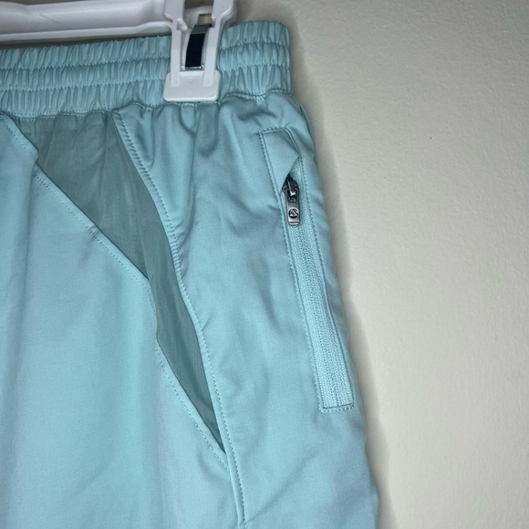 Men’s Peloton x Solfire Mint Green Blue Accelerate Athletic Shorts - Picture 6 of 10